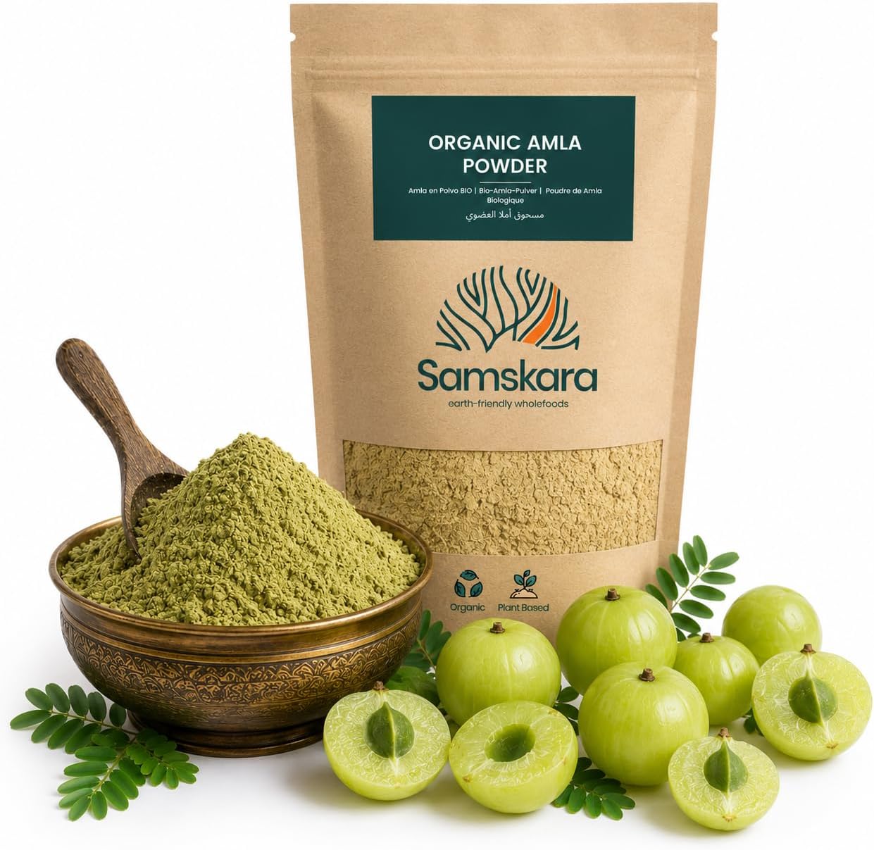 Amla En Polvo Bio | Samskara | Para Cabello Y Piel | Fuente Natural De Vitamina C, Colágeno Y Calcio - 500g_0