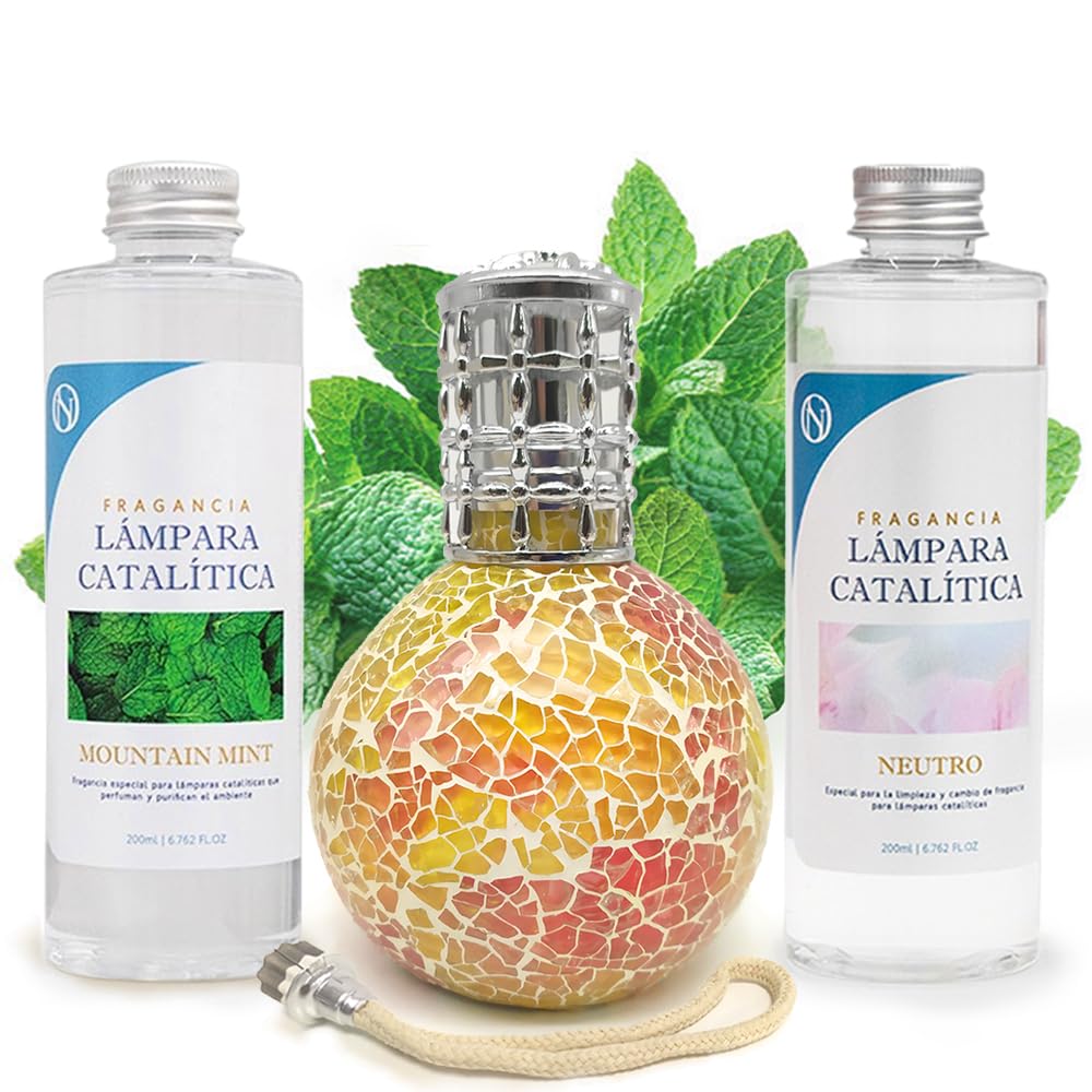 Pack Ahorro Lámpara Catalítica Mosaico Bicolor + Fragancia Mountain Mint 500ml + Limpiador Neutro 200ml + Mecha Repuesto_0