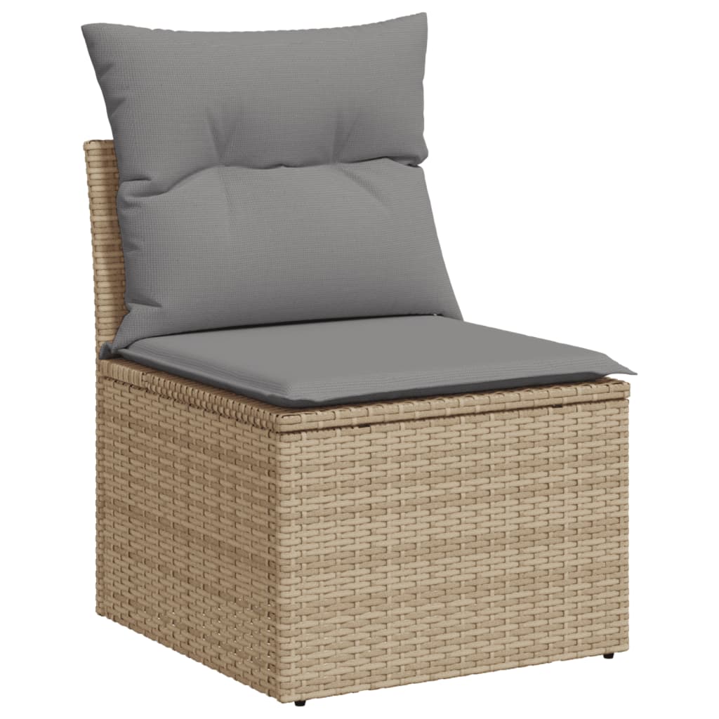 Juego De Sofás Jardín Con Cojines Beige 10 Pzas Ratán Sintético / Vetonek_2