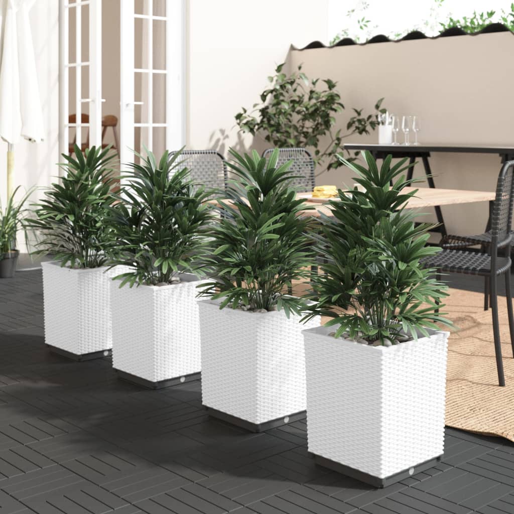 Jardineras 4 Unidades Polipropileno Blanco 30x30x37 Cm_1
