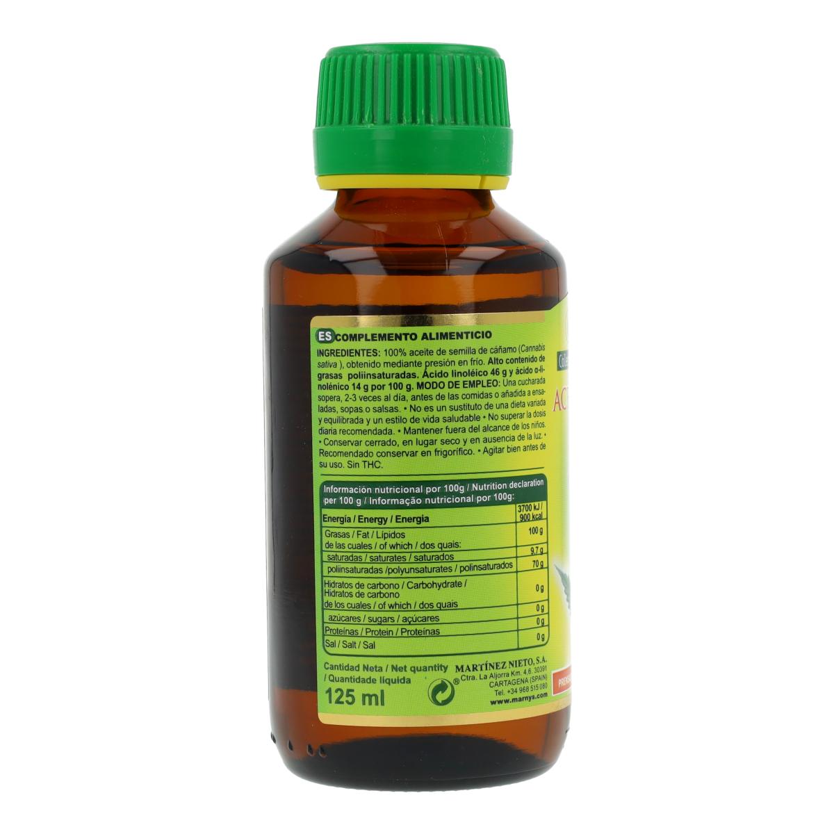Óleo de semente de cânhamo puro Marnys 125 ml