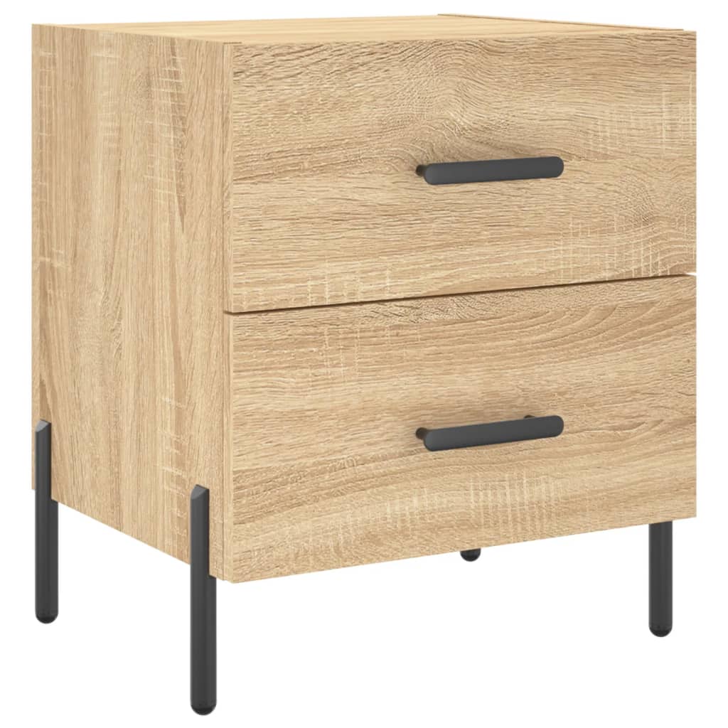 Mesita Noche 2 Uds Madera Ingeniería Roble Sonoma 40x35x47,5 Cm_3
