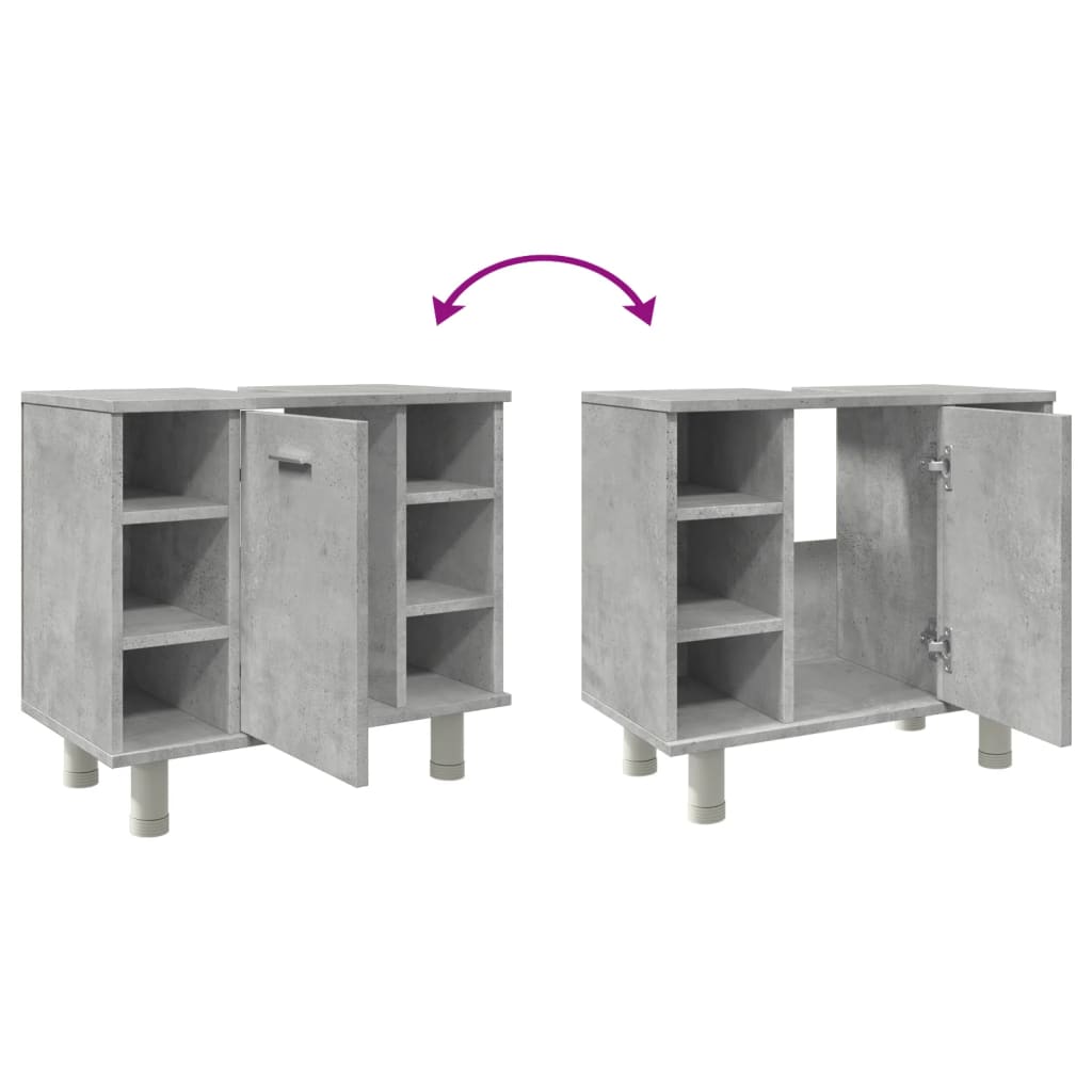Armario De Baño Madera Ingeniería Gris Hormigón 60x32x53,5 Cm / Vetonek_1