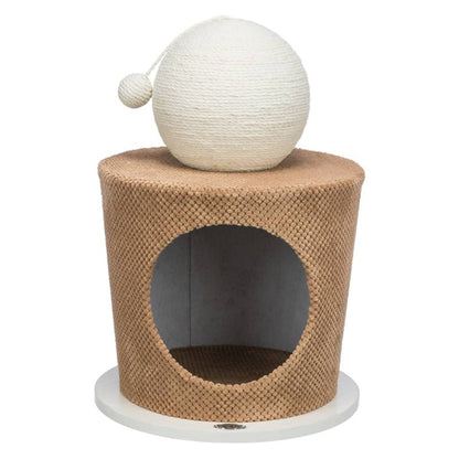 Trixie Cueva De Peluche Para Gatos Bola Para Rascar Gris Taupe 36x50cm_5
