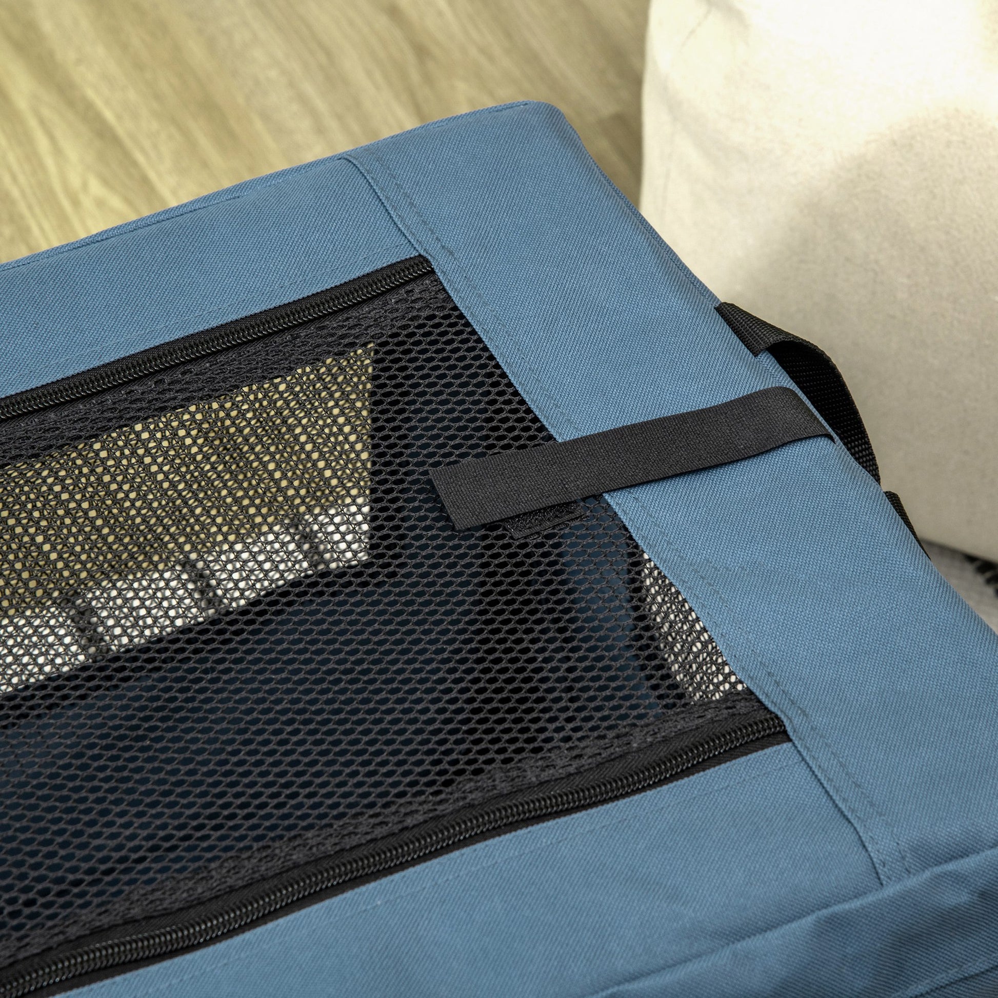Pawhut Transportín Mochila Para Perros Gatos Cojín 48,5x34x34cm Azul_4
