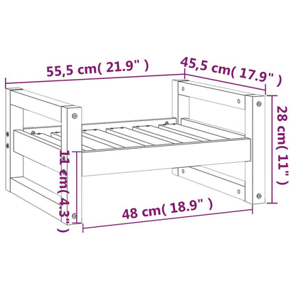 Vidaxl Cama Para Perros Madera Maciza De Pino Gris 55,5x45,5x28 Cm_2
