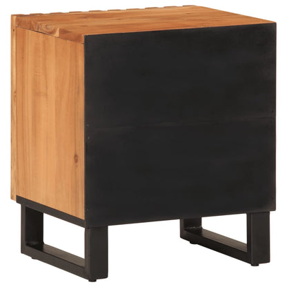 Mesita De Noche De Madera Maciza De Acacia 40x34x46 Cm_3