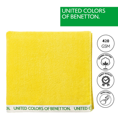 Toalla De Playa 90x160cm 380gsm 100% Algodón Velour Amarillo Rainbow_1