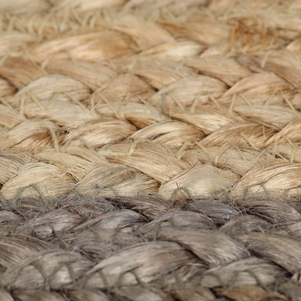 Alfombra Hecha A Mano De Yute Con Borde Gris 150 Cm / Vetonek_5