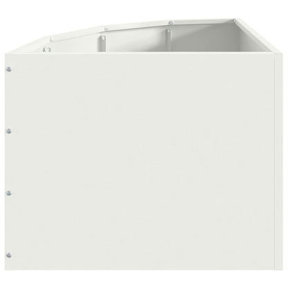 Macetero De Esquina Blanco 45 X 45 X 35 Cm Acero_5