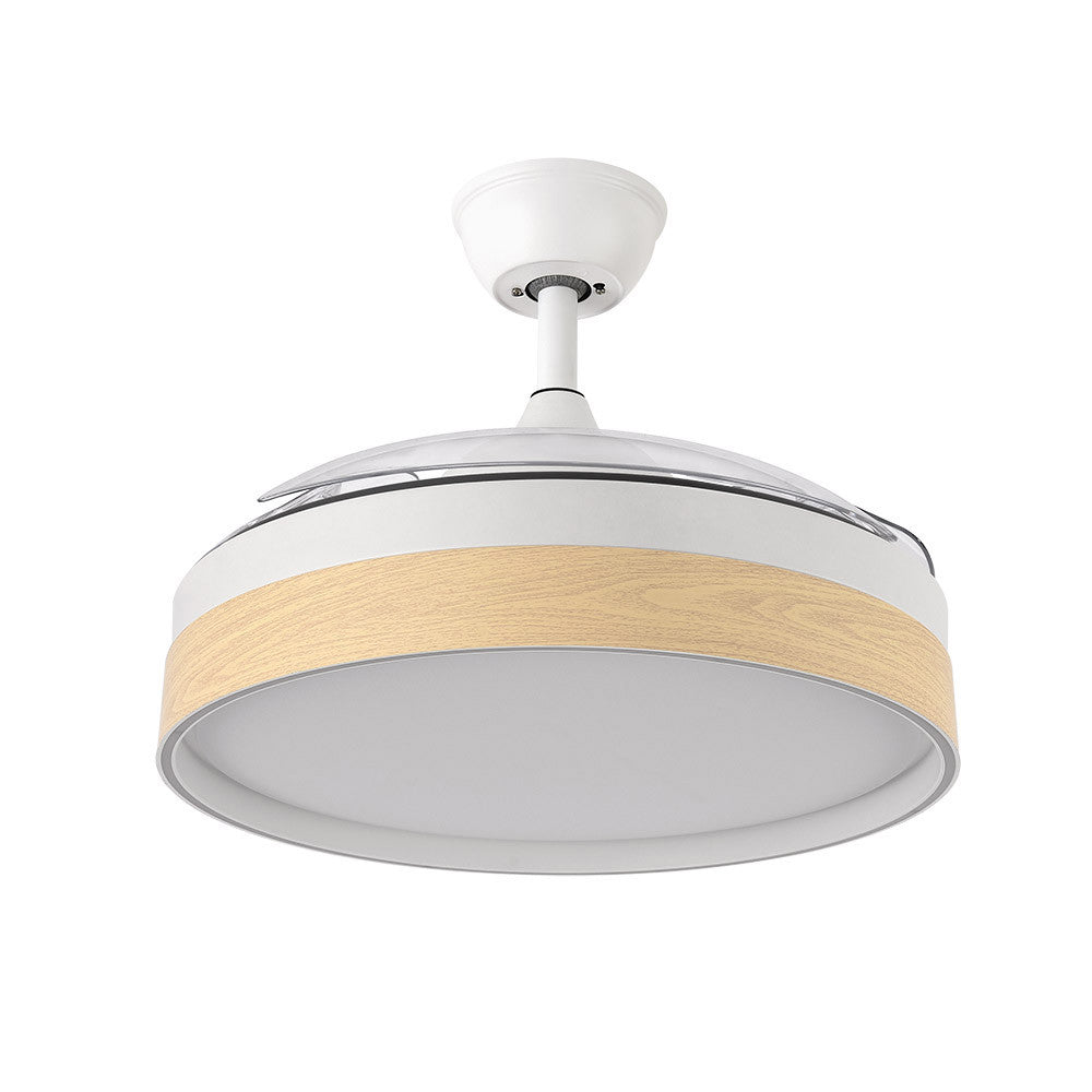 Ventilador Dc Iglu 72w 6120lm Blanco/haya 3asp.desplegables 32/47x50/107d.3colores, Remoto, Temporizador, Memoria_1