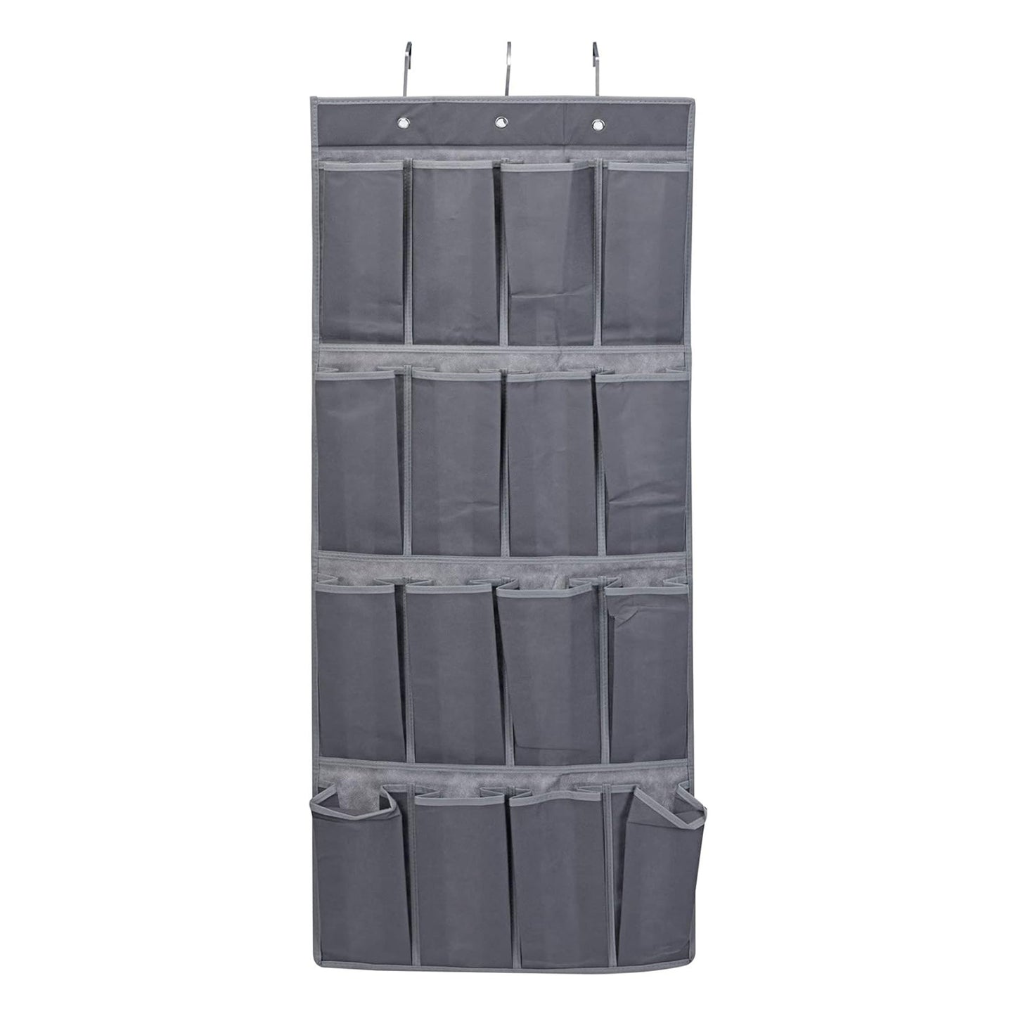 Organizador De Puertas Con 16 Casillas Y 3 Ganchos De Metal Gris - Well Home_0