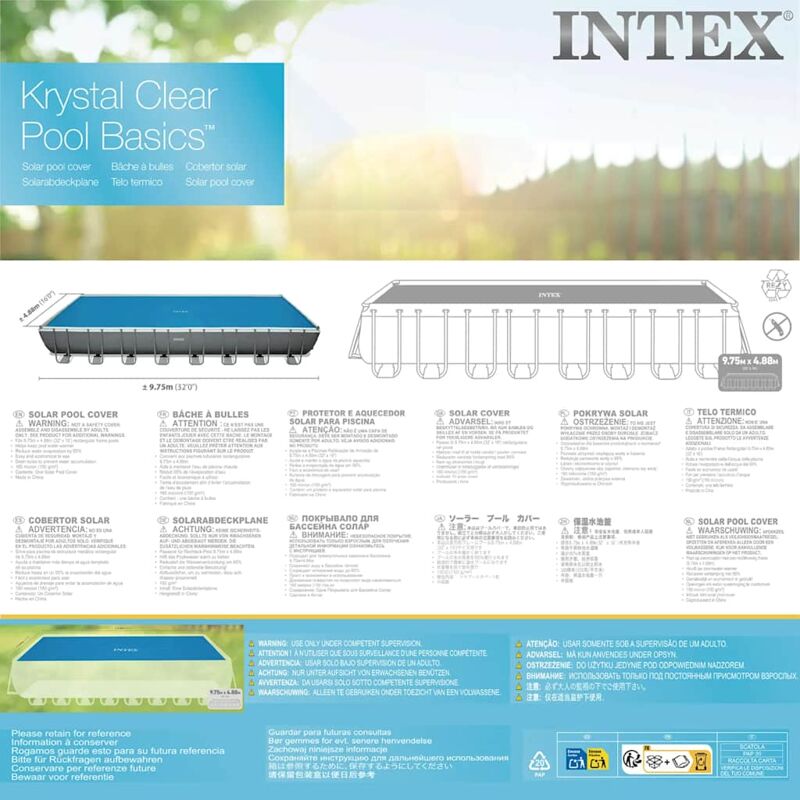 Intex Cubierta De Piscina Solar Polietileno Azul 960x466 Cm_5