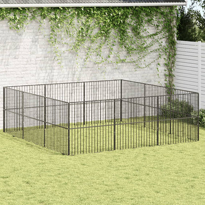 Corralito Para Perros Con 12 Paneles Acero Galvanizado Negro_1