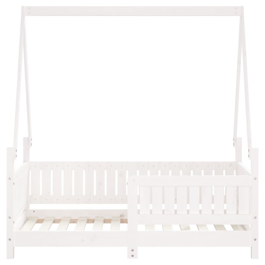 Estructura De Cama Para Niños Madera De Pino Blanco 70x140 Cm / Vetonek_3