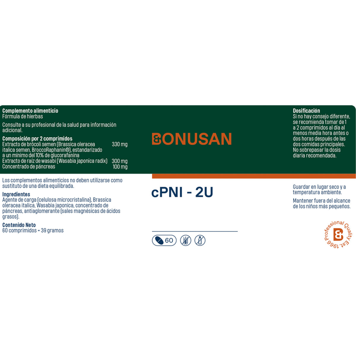 Bónus cPNI – 2U 60 comprimidos