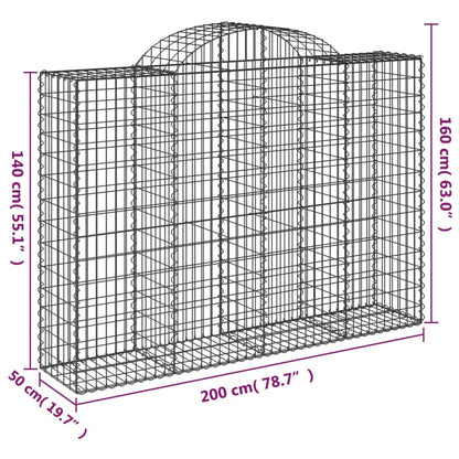 Cestas De Gaviones 3 Uds Forma De Arco Hierro 200x50x140/160 Cm_5