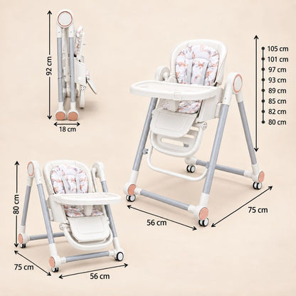 Trona Blanca Evolutiva 3 En 1, Plegable Y Portátil, Reposapiés, Respaldo Y Bandeja Bathby_3