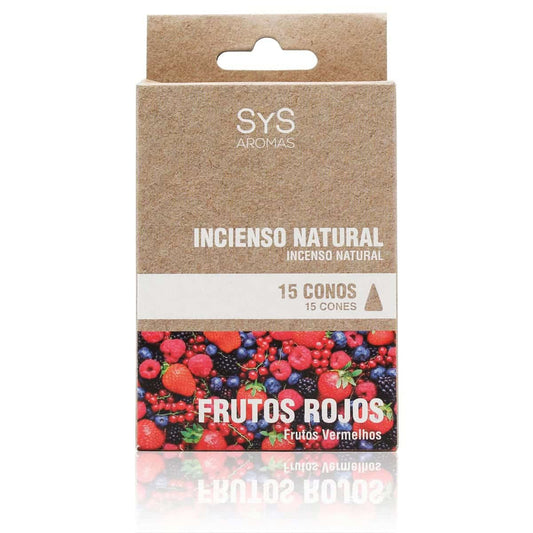Incienso Natural 15 Conos Frutos Rojos SYS Aromas | Fragancia Dulce | Ambiente Relajante | Aroma Duradero_0