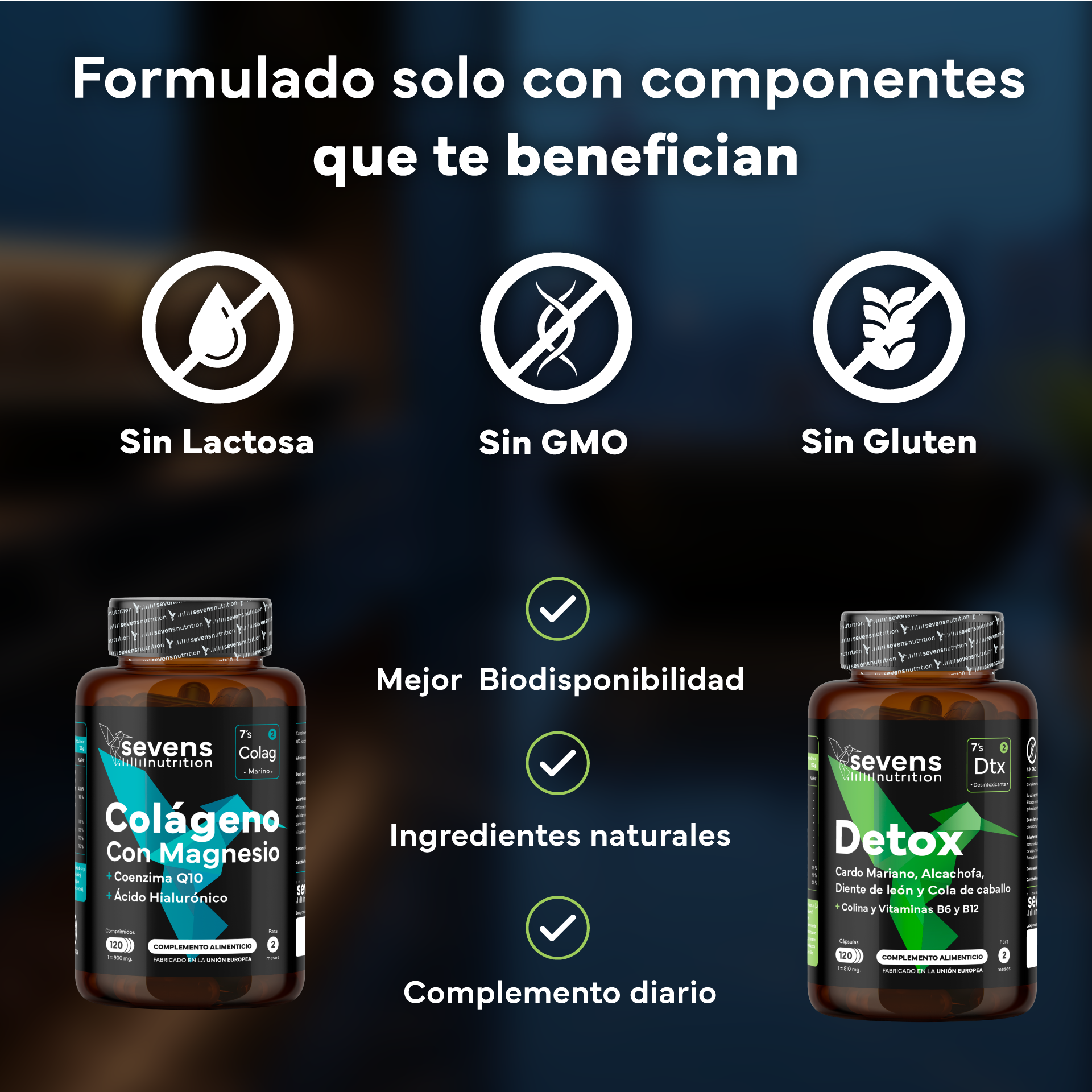 Colágeno Marino Con Magnesio + Detox Con Cardo Mariano. Sevens Nutrition. Articulaciones, Piel Y Depuración Hepática_3