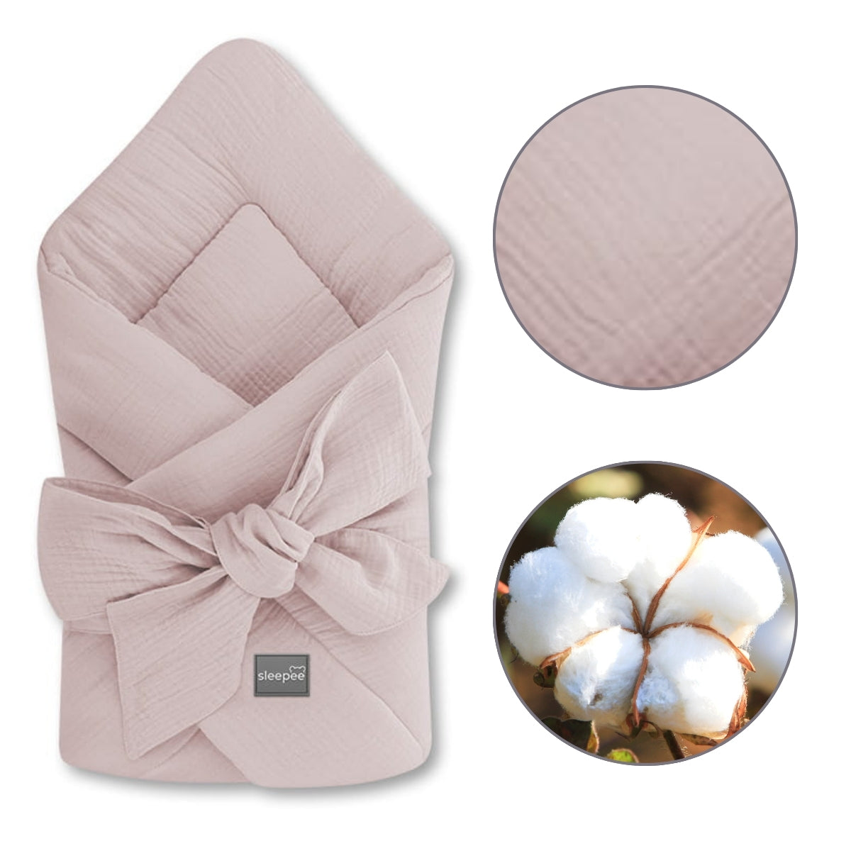 Saco Capazo Bebé Muselina Premium Rose_1