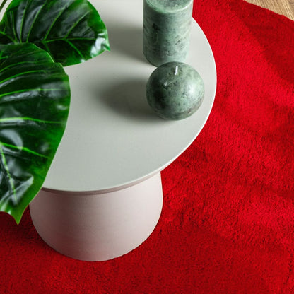 Alfombra De Pelo Corto Suave Lavable Huarte Rojo Ø 100 Cm / Vetonek_2