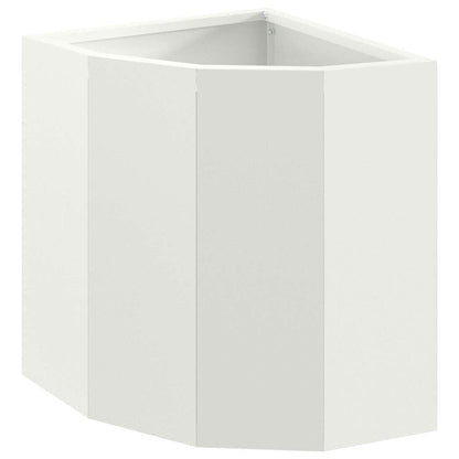 Macetero De Esquina Blanco 30 X 30 X 35 Cm Acero_0