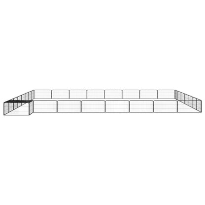 Jaula Perros 32 Paneles Acero Recubierto Polvo Negro 100x50 Cm_2