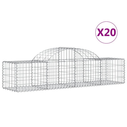Cestas De Gaviones 20 Uds Forma De Arco Hierro 200x50x40/60 Cm_0