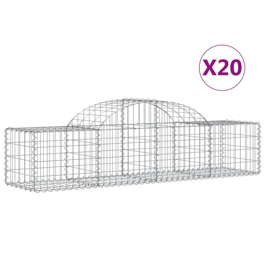 Cestas De Gaviones 20 Uds Forma De Arco Hierro 200x50x40/60 Cm_0