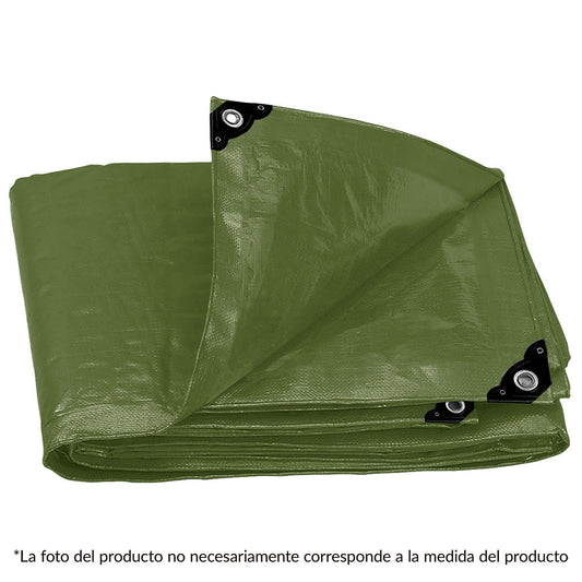 Lona Verde Olivo Para Uso Intensivo - 4x6 M_0