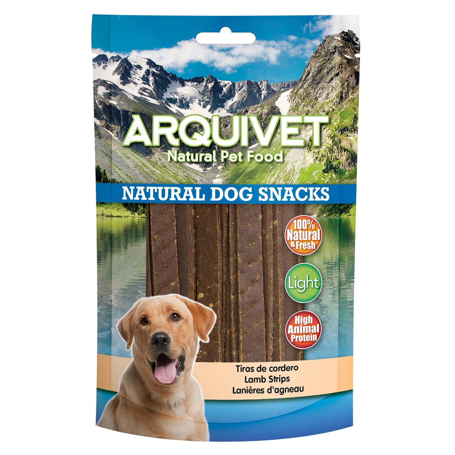Petisco natural para cães Arquivet tiras de borrego 100 g