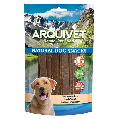 Petisco natural para cães Arquivet tiras de borrego 100 g