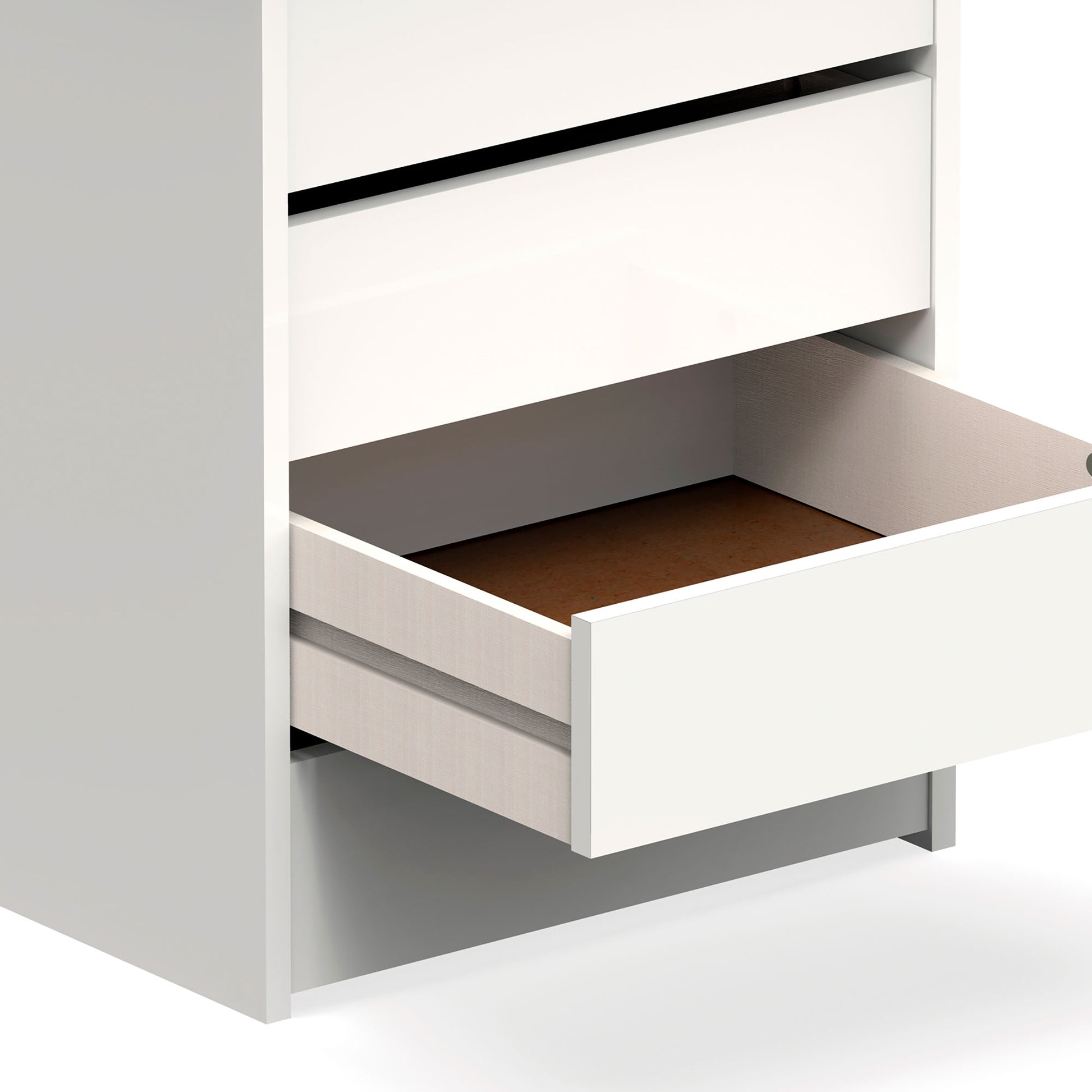 Cajonera Armario 4 Cajones, Cómoda Dormitorio 63,5 (alto) X46 (ancho) X45 (fondo) Cm Sinfonier, Briebe, Clarity, Blanco_3