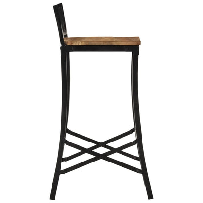 Taburetes Altos 4 Uds Madera Maciza De Mango Rugosa_4