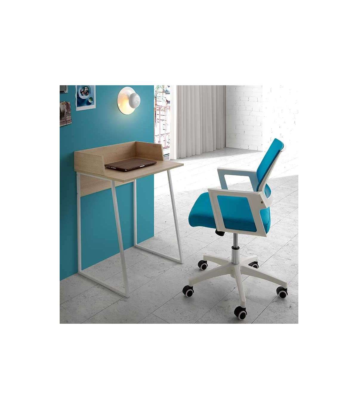 Silla Despacho Giratoria Elevable Azul, 58cm(ancho) 83/93cm(altura) 64cm(fondo)._2