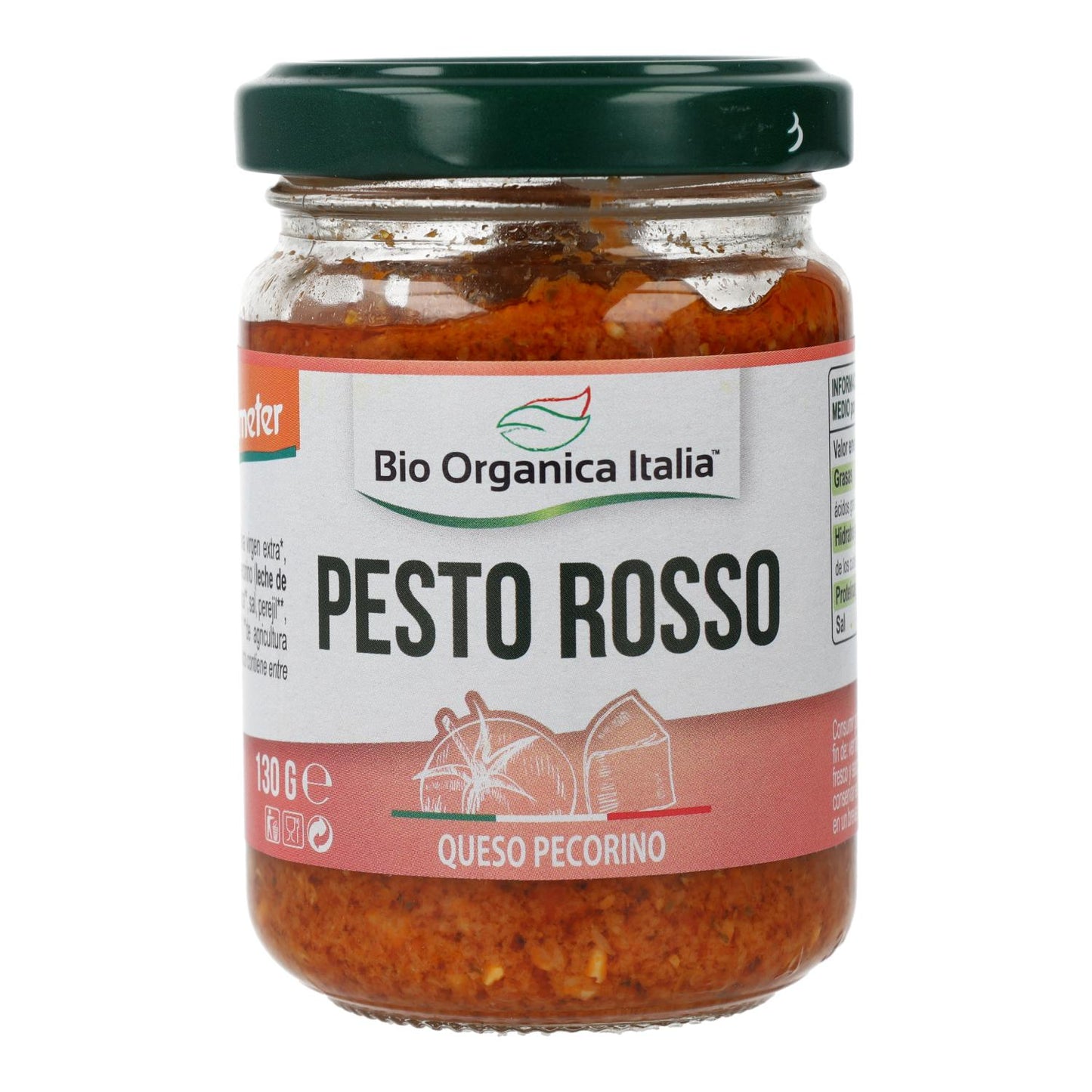 Pesto Rosso com Tomate Seco, Pecorino e Amêndoas Bio Demeter Organica Italia 130 gr