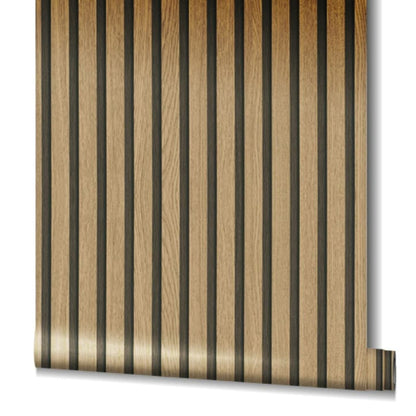 Noordwand Papel Pintado Botanica Wooden Slats Marrón Y Roble_2