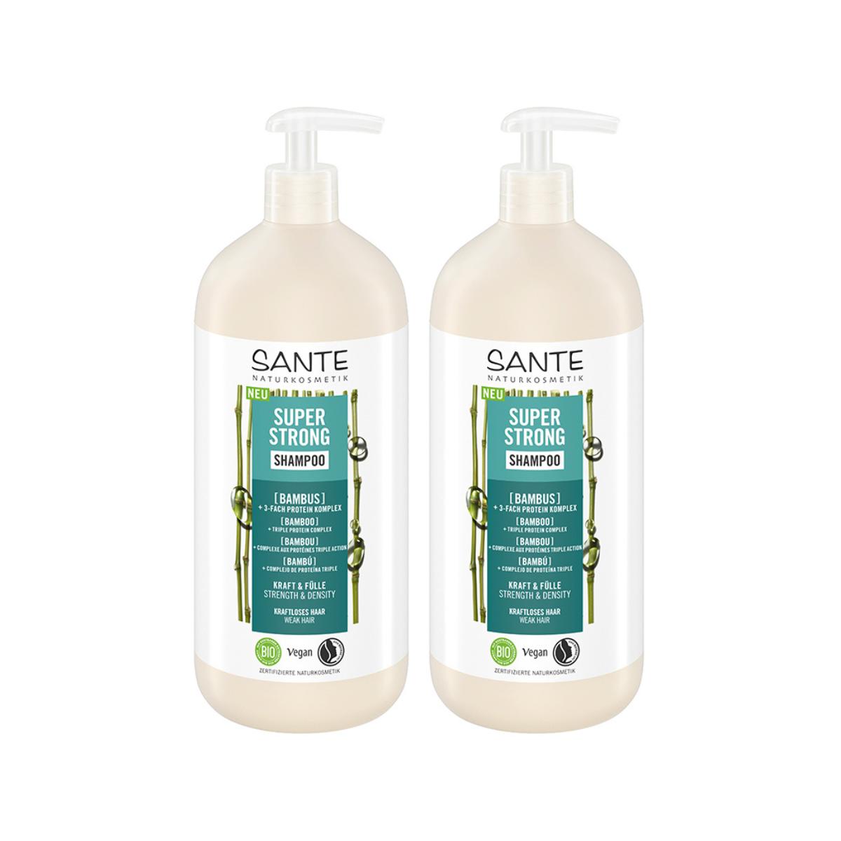Pack de 2 Champôs Sante Super Fortes de Bambu 950 ml