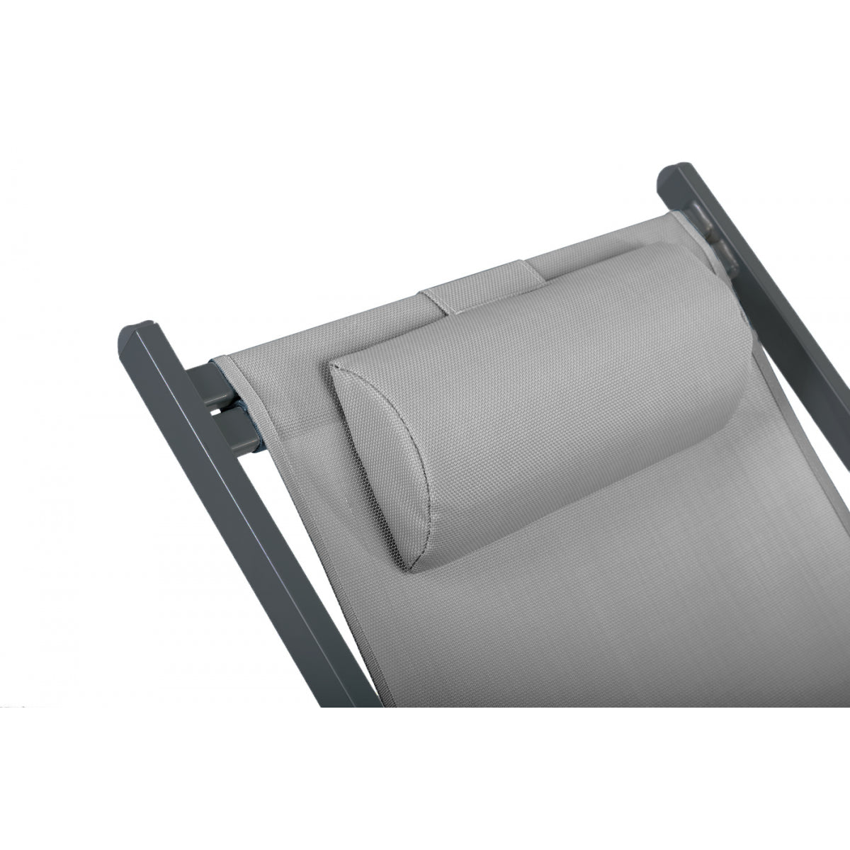 Lote De 2 Sillas De Jardín Plegables De Acero Texaline Gris Multiposición Con Reposacabezas - Muebles De Jardín - Chilienne - 59x101xh94cm_1