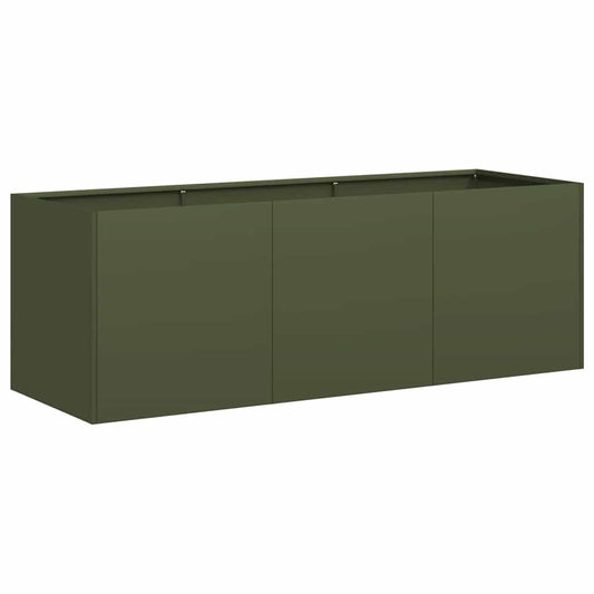 Jardinera De Acero Laminado En Frío Verde Oliva 120x40x40 Cm_0