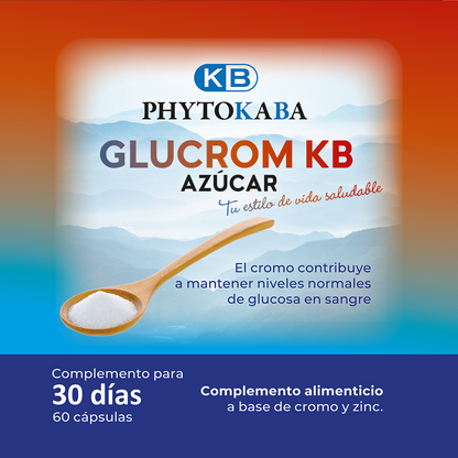 Glucrom Kb 60 Cápsulas A Base De Cromo Y Zinc