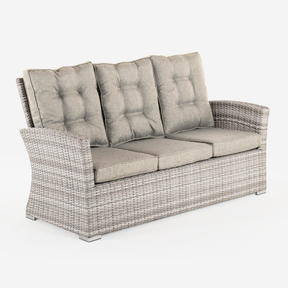 Sofá Duradero Aluminio, Ratán Sintético, Aluminio Y Ratán Sintético Plano, Color Gris Claro, Sofa:72x170x93_2