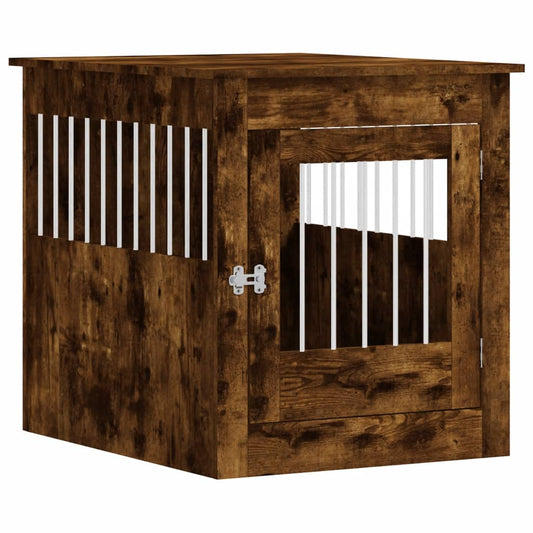 Jaula Para Perros Madera Ingeniería Roble Ahumado 64,5x80x71 Cm_0