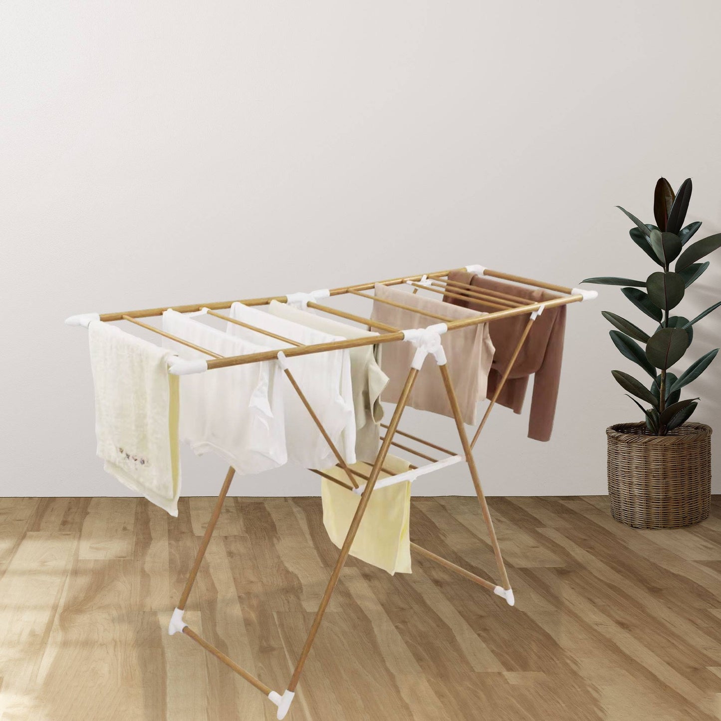 Well Home Tendedero Plegable 136x52x92cm En Acero Inoxidable Color Marrón_5