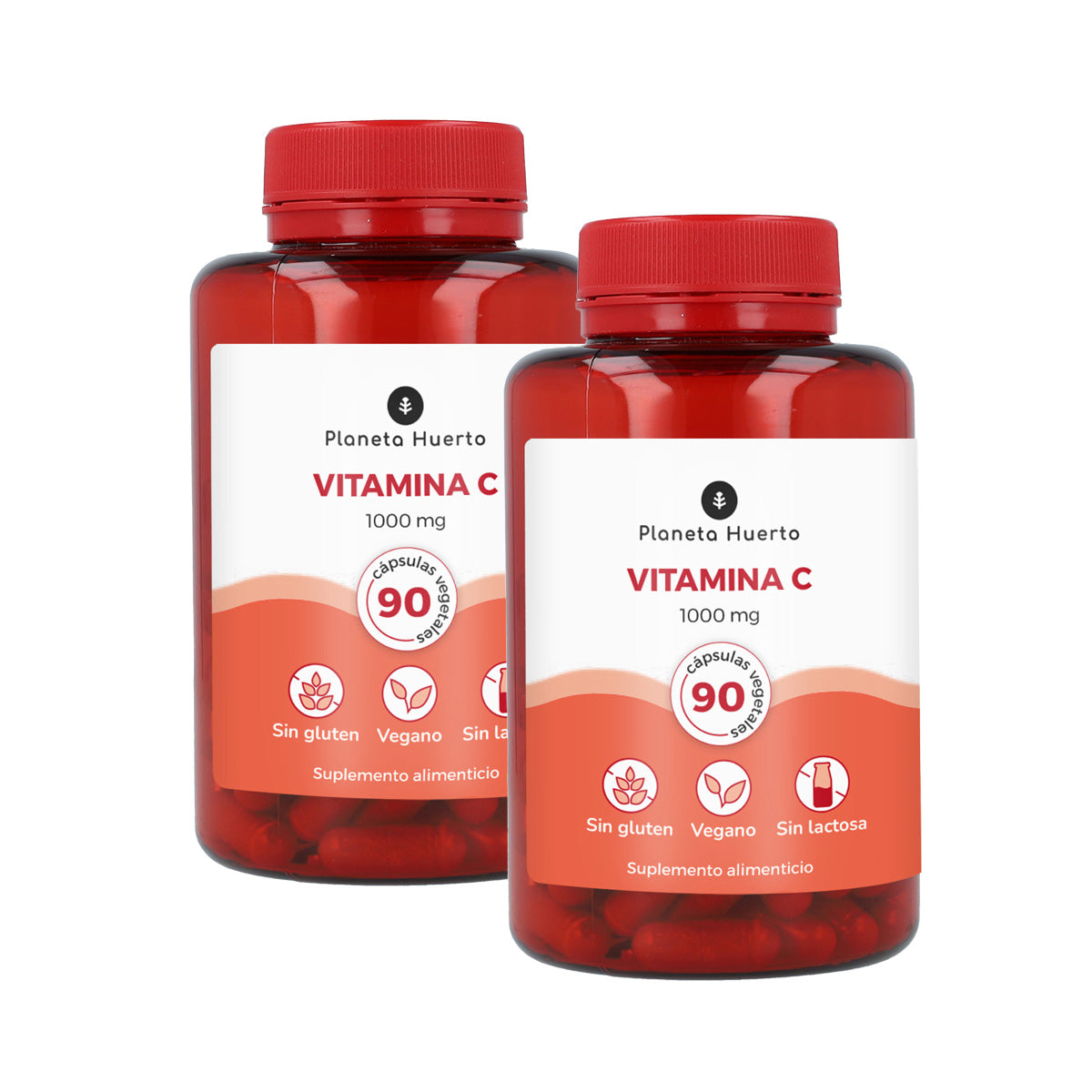 Embalagem 2x Vitamina C 1000 mg Planeta Huerto 90 cápsulas vegetais