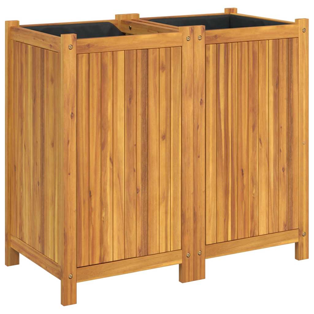 Jardinera Con Forro Madera Maciza De Acacia 84x42x75 Cm_0