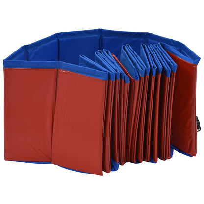 Piscina Para Perros Plegable Pvc Rojo 160x30 Cm_4