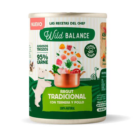 Ragu Tradicional de Carne e Frango Wild Balance para Cães 400g