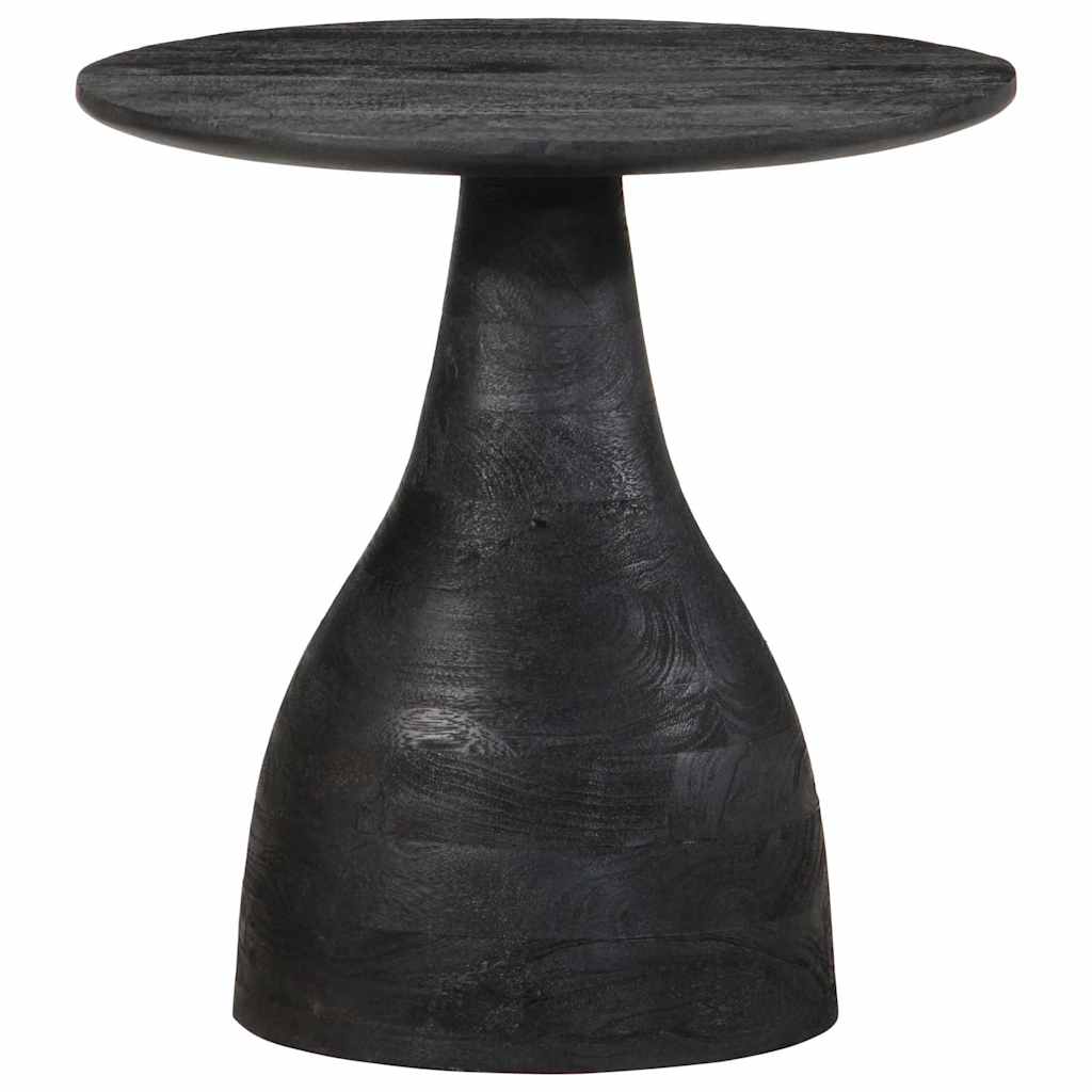 Mesa Auxiliar Madera Maciza De Mango Negra Ø40x40 Cm_0